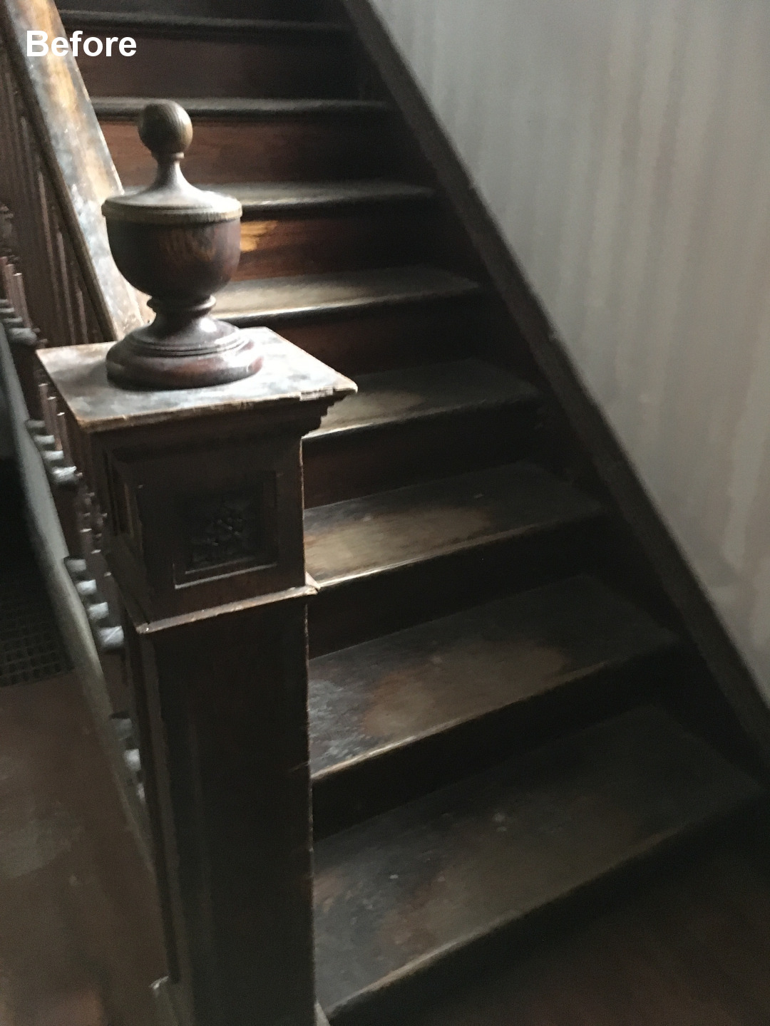 Chicago historic renovation staircase before